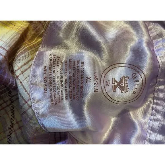 Wrangler Ultra 20X Fit Plaid Multi-Color Button Down Snap Jewel Buttons w/ Laven - Picture 14 of 16